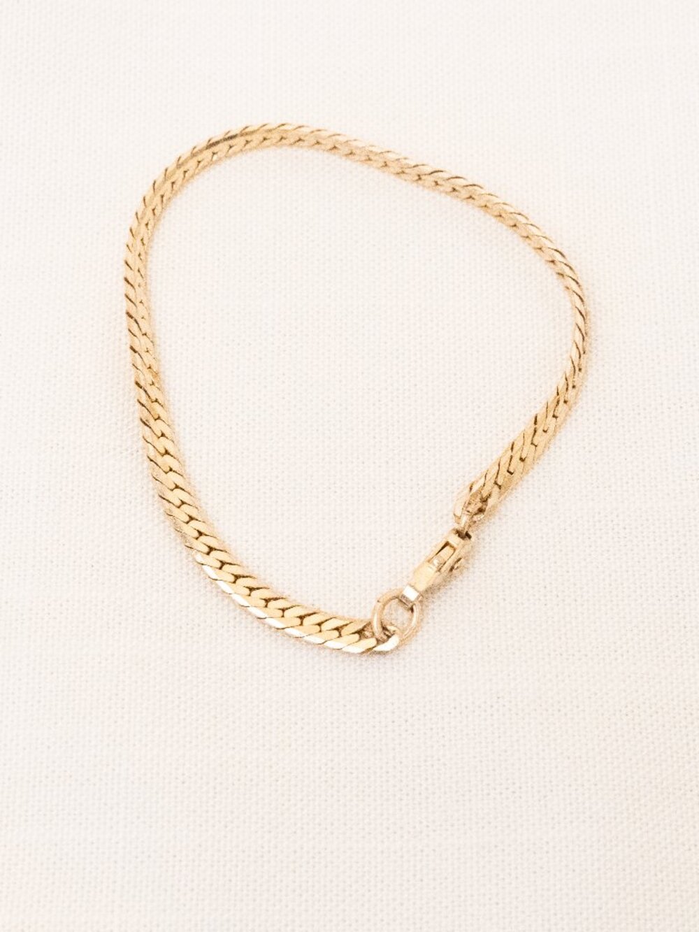 Small Size Gold Herringbone Chain Bracelet